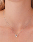 CZ Round Solitaire Necklace in Sterling Silver