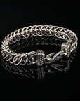 Handmade Snake-Styled Byzantine Chain Bracelet. Unisex in Sterling Silver
