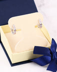 CZ Huggie Hoop Earrings in Sterling Silver