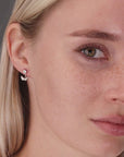 CZ Angel Wing Love Stud Earrings in Sterling Silver