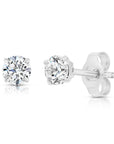 Bundle Set of 3! 14k White Gold Classic Solitaire Stud Earrings, Pushback (Unisex)