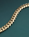 Solid 14K Yellow Gold Diamond Lock Bracelet