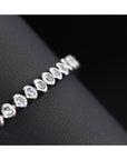 CZ Elegant Tennis Bracelet, Adjustable in Sterling Silver