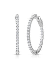 CZ Inside Outside Hoop Earrings,
