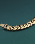 Solid 14K Yellow Gold Diamond Lock Bracelet