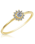 10K Yellow Gold Dainty Flower Ring