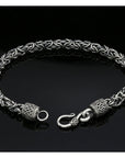 Dark Handmade Byzantine Chain Bracelet with S-Hook Clasp. Unisex in Sterling Silver