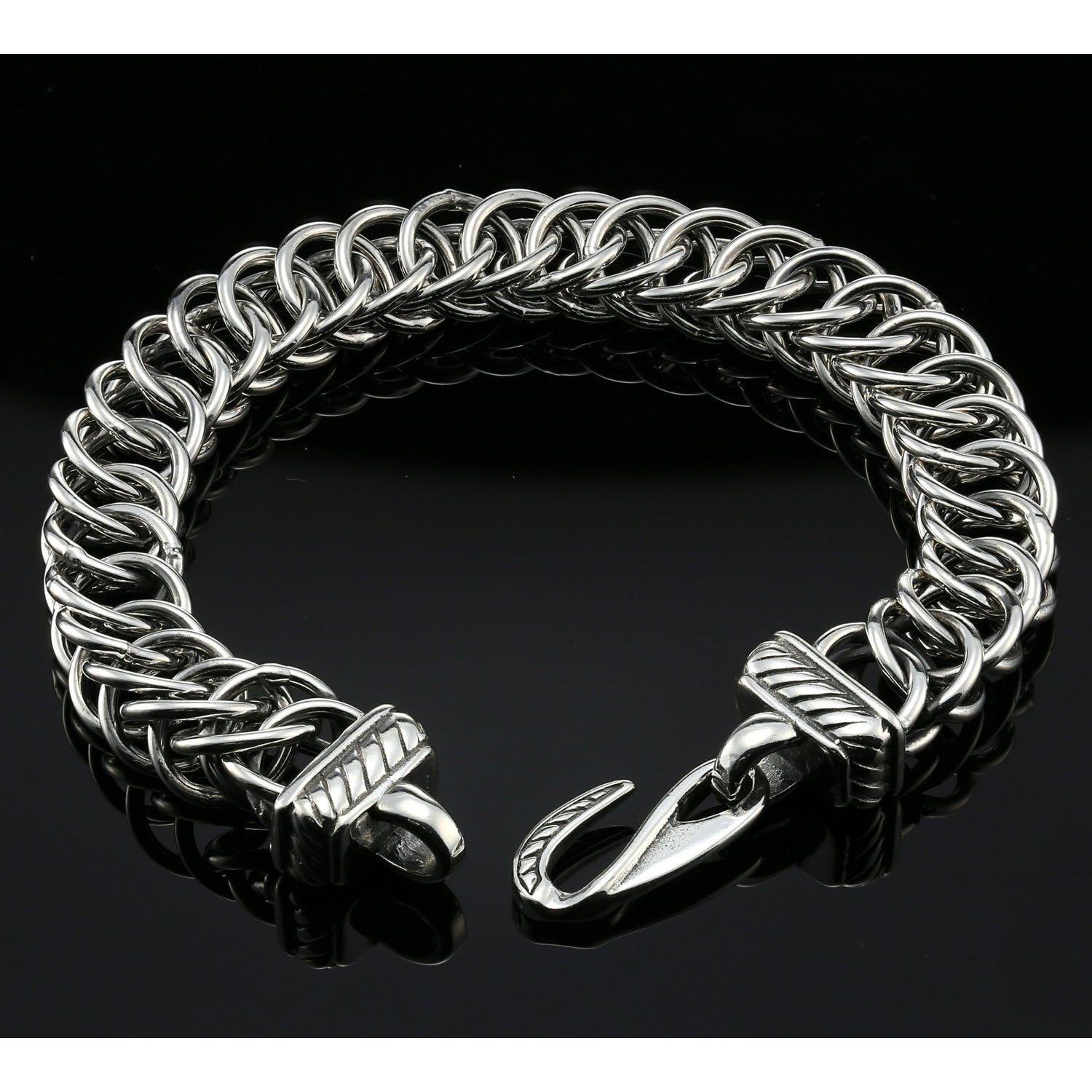 Byzantine Chain Bracelet with S-Hook Clasp in , 8.75 Unisex in Sterli –  Tilo Jewelry®