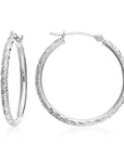14k Gold Tornado Diamond Cut Hoop Earrings, 25mm (1 Inch)