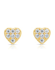 14k Gold Heart Shaped Stud Earrings