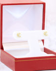 14k Gold Moon Crescent Stud Earrings