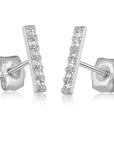 14k White Gold Bar Stud Earrings