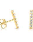 14k Yellow Gold Bar Stud Earrings