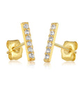 14k Yellow Gold Bar Stud Earrings
