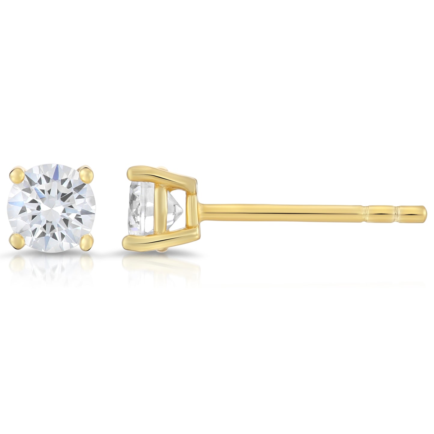 Pure Sterling Silver Stud Earrings, Yellow Gold Plated