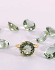 14k Yellow Gold 5 Carat Green Amethyst Gemstone Ring, "Ms. Luscious"