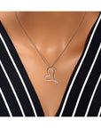 CZ Heart Charm Necklace with Cubic Zirconia in Sterling Silver