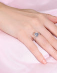 CZ Promise Ring with Simulated Diamond in Sterling Silver