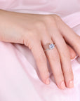CZ Promise Ring with Simulated Diamond in Sterling Silver
