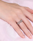 CZ Eternal Heart Ring, Love and Friendship in Sterling Silver