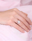 CZ Fire Opal Oval Ring in Sterling Silver