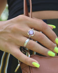 CZ Birthstone Ring, 4 colors in Sterling Silver