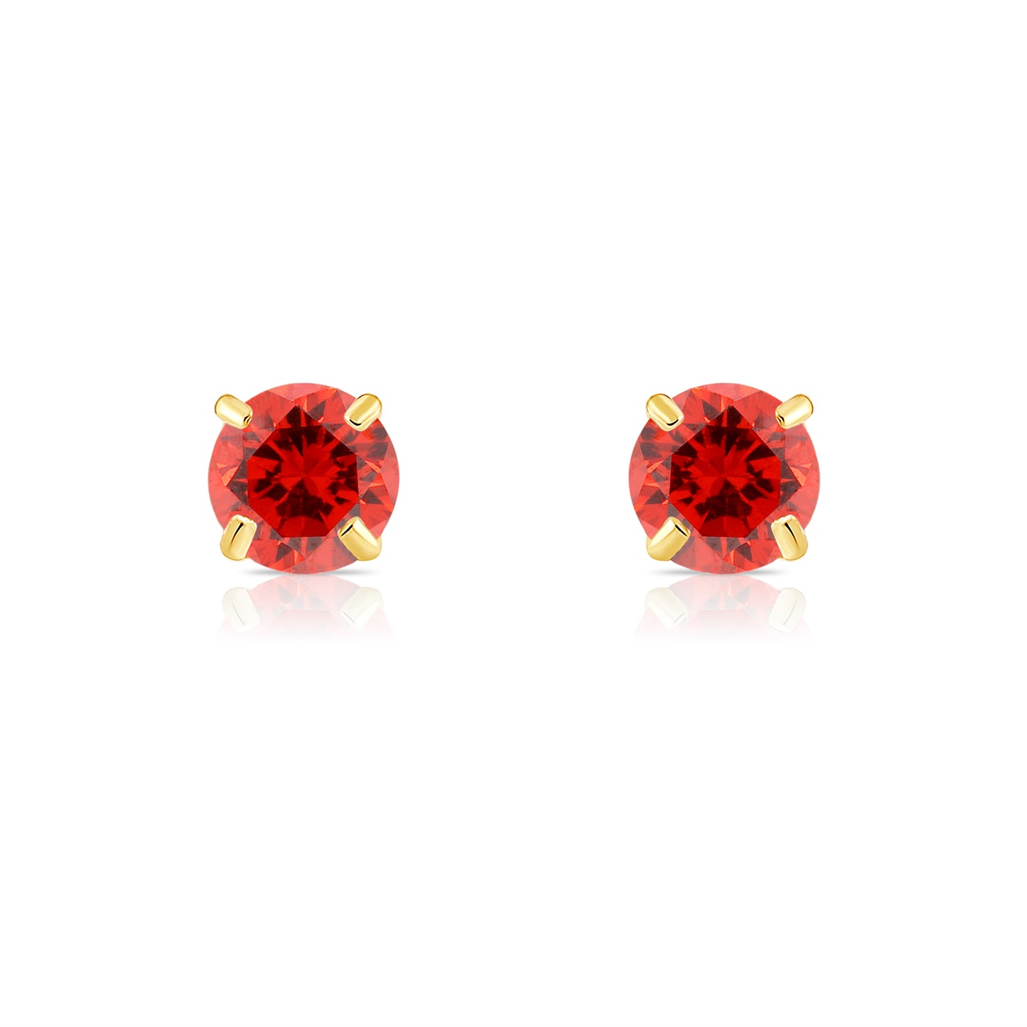 14k Yellow Gold Birthstone Solitaire Stud Earrings, 4mm