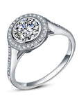 Round CZ Halo Ring in