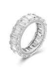 CZ Eternity Ring with Baguettes, Gold Plated in Sterling Silver