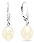 14K Gold Freshwater Pearl Drop Dangle Leverback Earrings