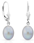 14K Gold Freshwater Pearl Drop Dangle Leverback Earrings