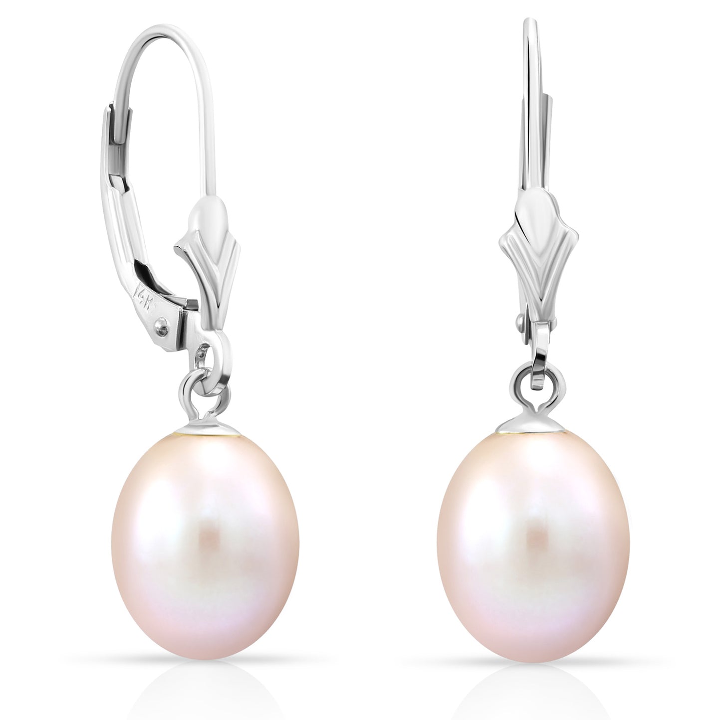 14k Gold Freshwater Pearl Dangle Earrings