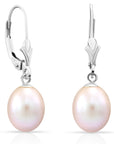 14K Gold Freshwater Pearl Drop Dangle Leverback Earrings