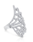 CZ Spiral Cocktail Ring in Sterling Silver