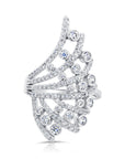CZ Spiral Cocktail Ring in Sterling Silver