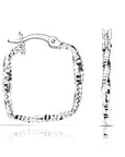 Textured Square Twisted Hoops in Sterling Silver