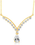 14K Yellow Gold Royal Teardrop Necklace