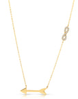 14k Yellow Gold Arrow and Infinity Necklace