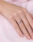 CZ Open Heart Ring In Sterling Silver