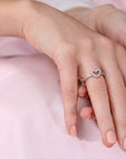 CZ Open Heart Ring In Sterling Silver