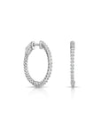14k White Gold Diamond Hoop Earrings, 1.02 carats