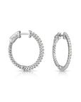 14k White Gold Diamond Hoop Earrings, 1.02 carats