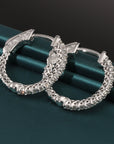 14k White Gold Diamond Hoop Earrings, 0.52 carats