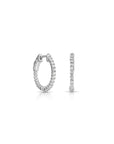 14k White Gold Diamond Hoop Earrings, 0.52 carats