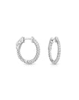 14k White Gold Diamond Hoop Earrings, 0.52 carats