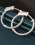 14k White Gold Diamond Hoop Earrings, 0.52 carats