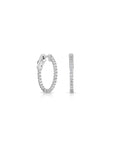 14k White Gold Diamond Hoop Earrings, 0.52 carats
