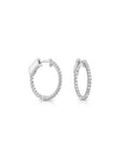 14k White Gold Diamond Hoop Earrings, 0.52 carats