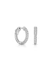 14k White Gold Diamond Hoop Earrings, 0.57 carats