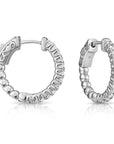 14k White Gold Diamond Hoop Earrings, 0.57 carats